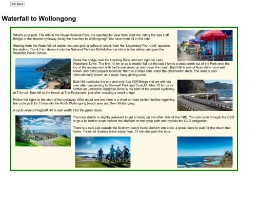 ridenotes/Wollongong screenshot