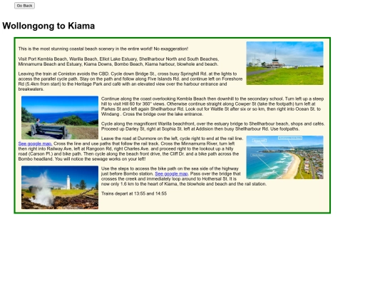 ridenotes/Wollongong_Kiama screenshot