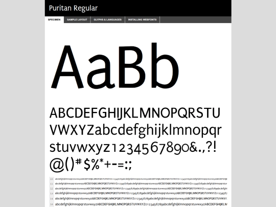 puritan font/puritan-regular-demo screenshot