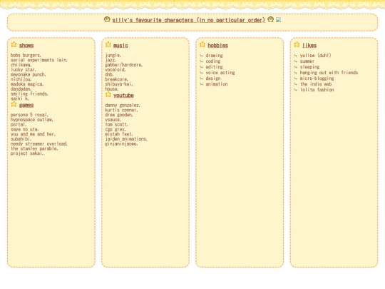 aboutmefavs screenshot