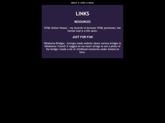 links screenshot