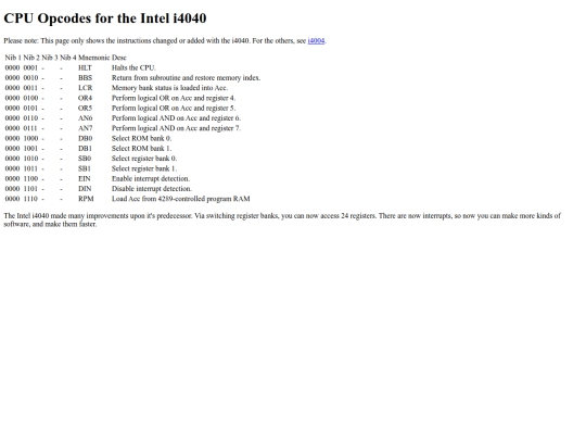 cpu_opcodes/i4040 screenshot