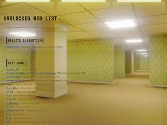 hiddenunblockedweblist/Backrooms screenshot