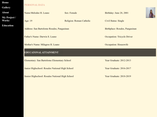 biodata screenshot
