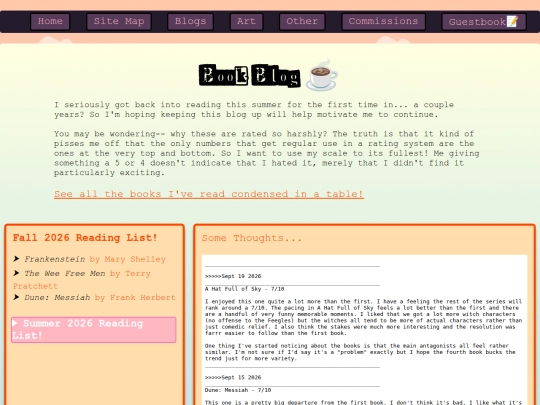 bookblog screenshot