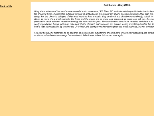 Music/Reviews/Rock/90s/brain screenshot