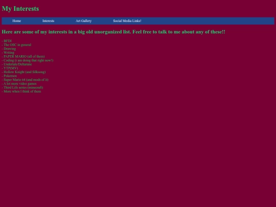 interests screenshot