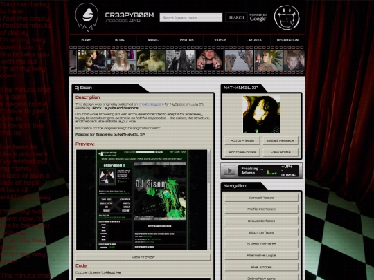 layouts/profile-interfaces/code/Dj_Sisen screenshot