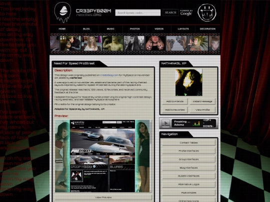 layouts/profile-interfaces/code/Need_For_Speed_ProStreet screenshot