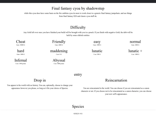 Final fantasy cyoa screenshot
