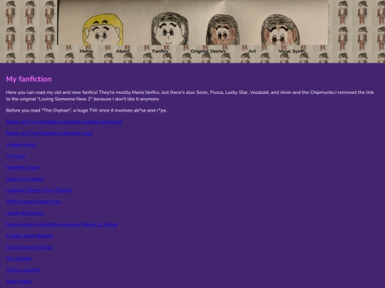 Fanfics/fanfiction screenshot