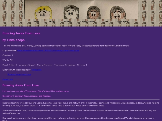 Fanfics/runningawayfromlove screenshot