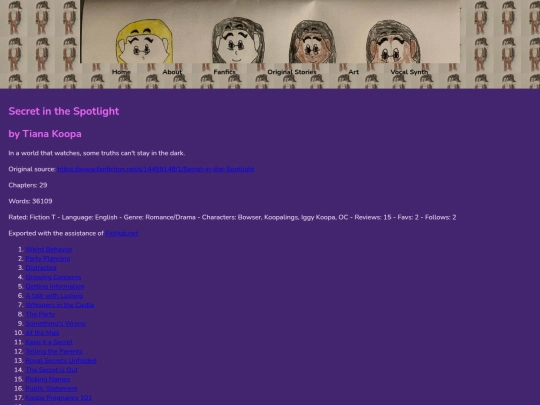 Fanfics/secretinthespotlight screenshot