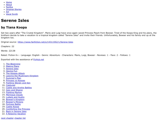 Fanfics/sereneisles screenshot