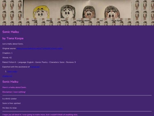 Fanfics/sonichaiku screenshot