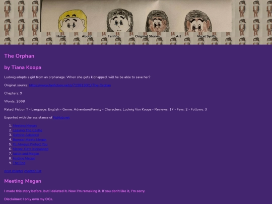 Fanfics/theorphan screenshot