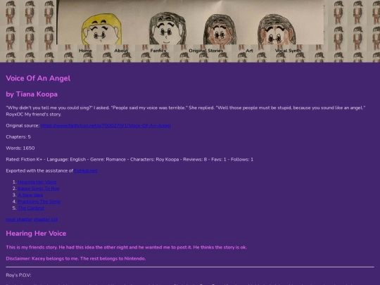 Fanfics/voiceofanangel screenshot