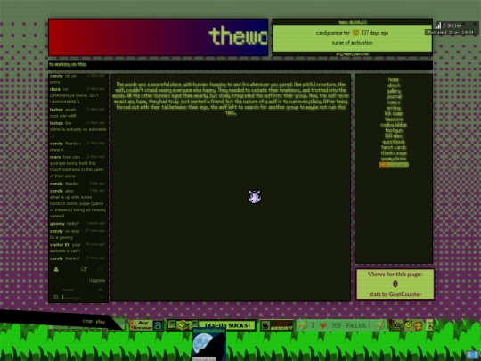 personal/writing/thewoods screenshot
