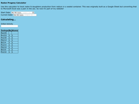 radonprogenycalc screenshot