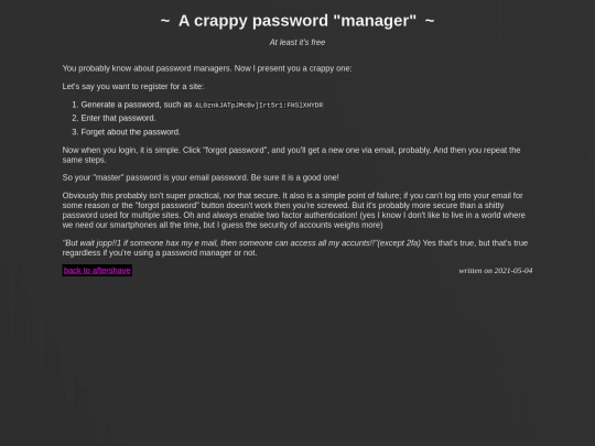 aftershave/crappypasswordmanager screenshot