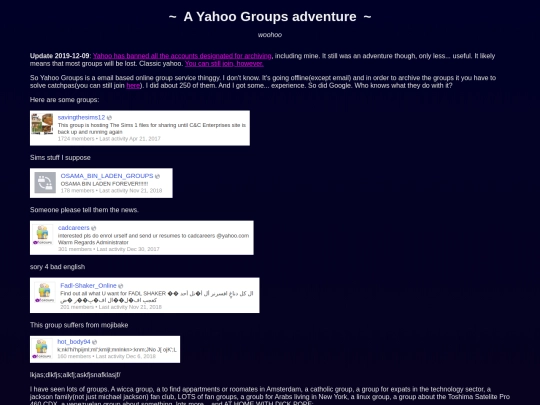 aftershave/yahoogroupsadventure screenshot