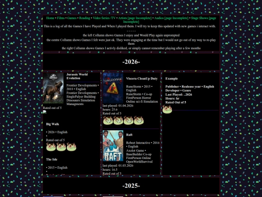 MediaLog/Games screenshot