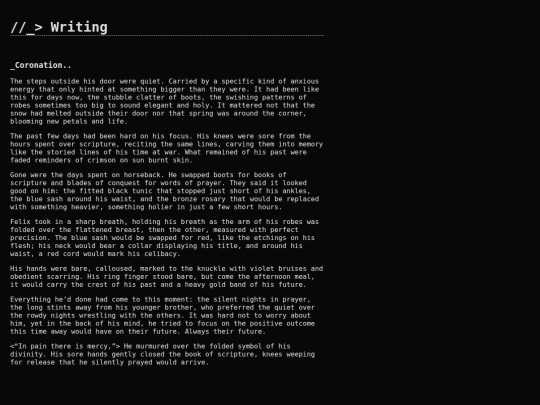 writing screenshot