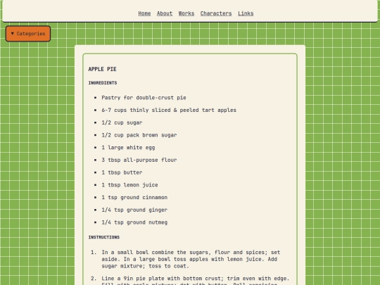 articles/recipes screenshot