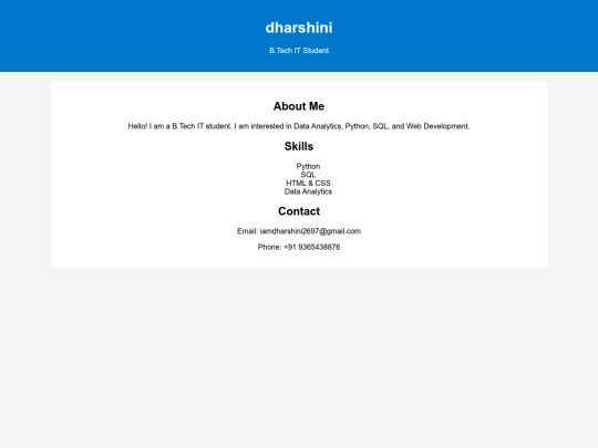 dharshinihtml screenshot