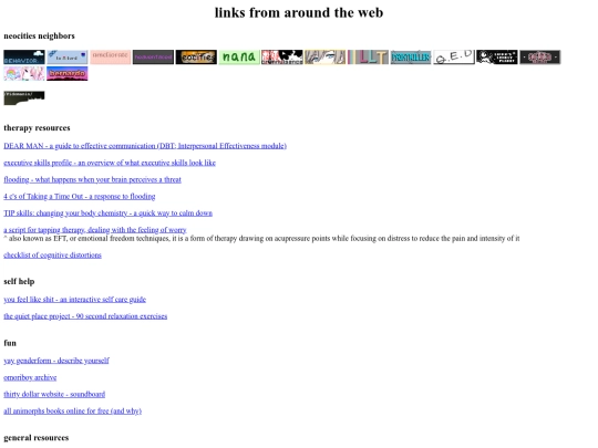links screenshot