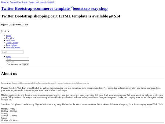 shopping cart/about_us screenshot
