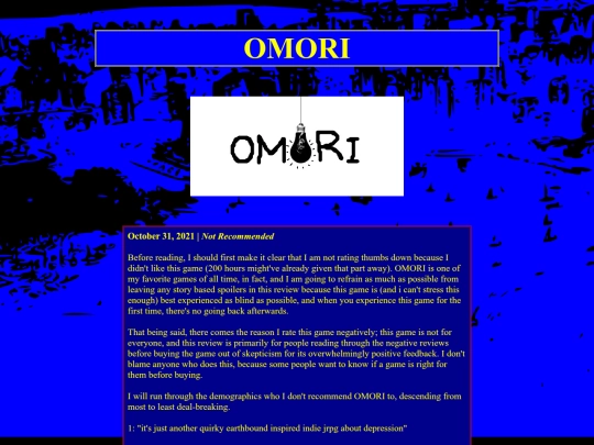 Old Reviews/omori screenshot