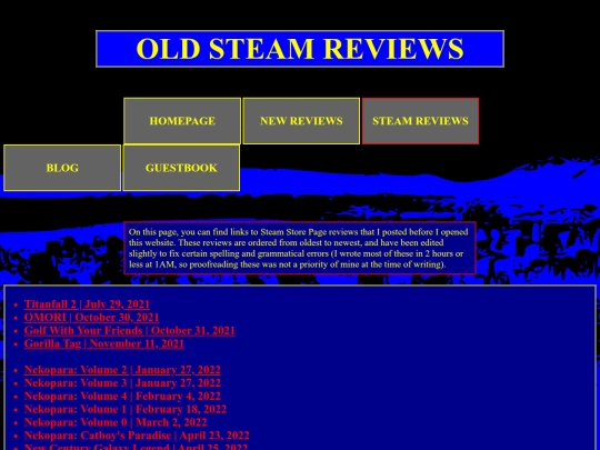 oldreviews screenshot