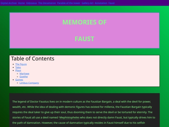 Digital Archive/faust screenshot