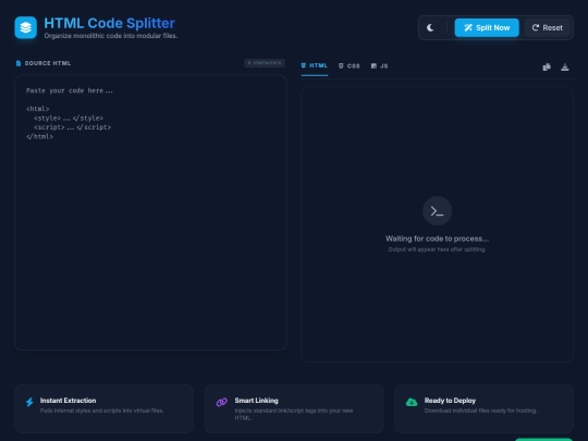 HTML Splitter/in screenshot