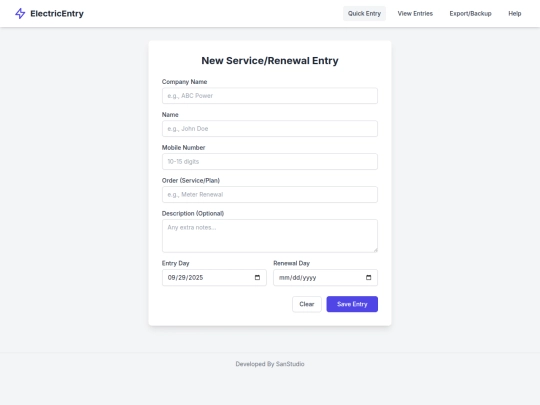Project's/Entry screenshot