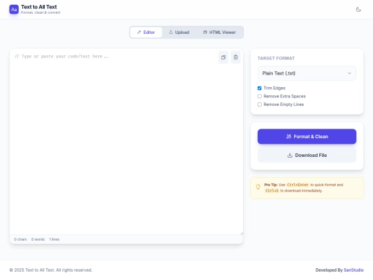 temp/Project/AI/Text to All Text screenshot