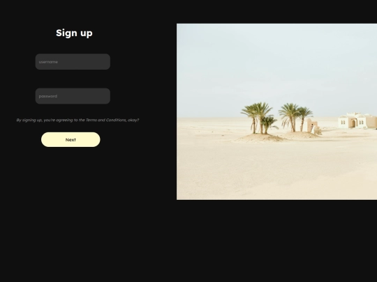 Signup screenshot