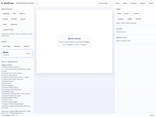 meltcontent/builder screenshot