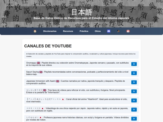 secciones/canales screenshot