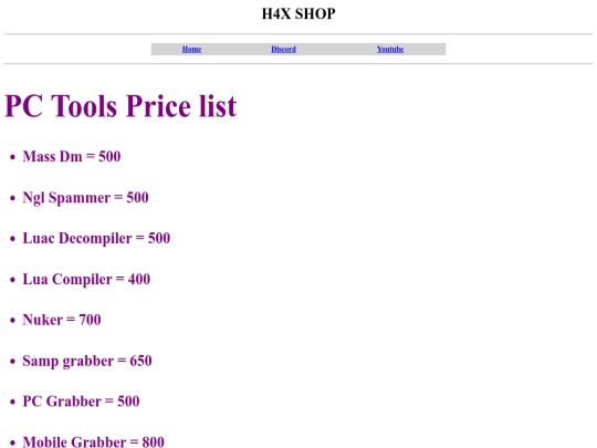 Shop screenshot