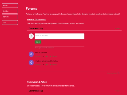 forums screenshot