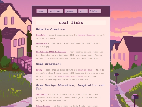 links screenshot