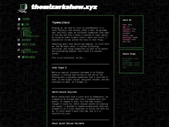 about/typewriters screenshot