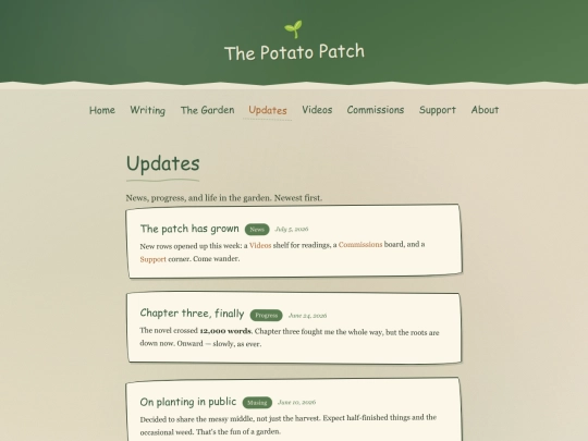 updates screenshot