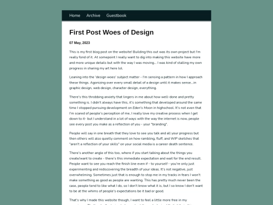 posts/2023-05-07-First-Post-Woes-of-Design screenshot
