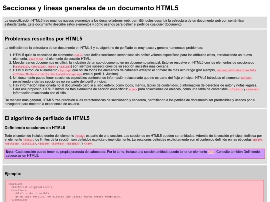 M1T6/Secciones_y_lineas_generales_de_un_documento_HTML5 screenshot