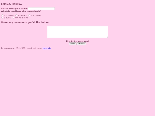 guestbook screenshot