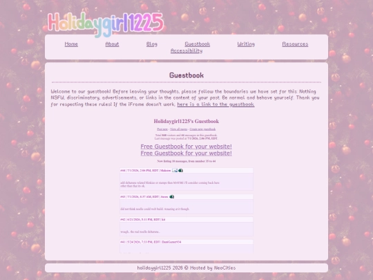 guestbook screenshot