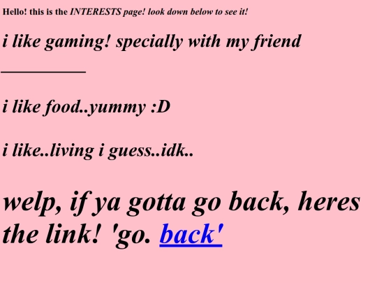 InterestsPage screenshot